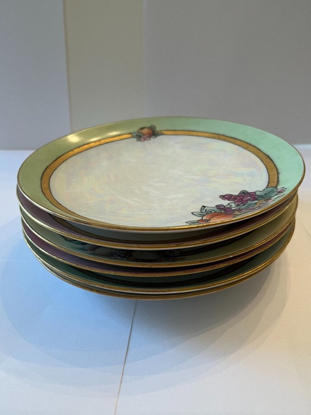 Six vintage, fruit-themed porcelain dessert plates by MZ Altrohlau CM-R - Picture 2 of 13